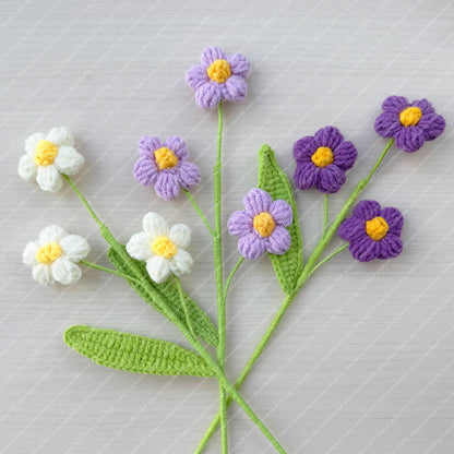 Set of 3 Handmade Crochet Puff Flower Bouquet (no vase) | Flower Arrangement
