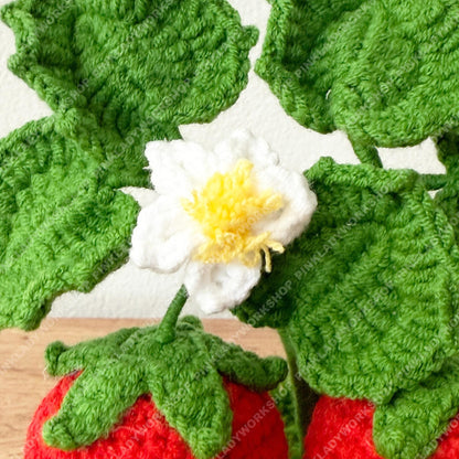 Handmade Crochet Tomato Pot: Smiley Fruit Vegetable Plush Arrangement