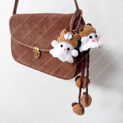 Handmade Crochet Ghost Keychain | Bag Charm | Car Decor