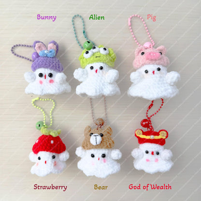 Handmade Crochet Ghost Keychain | Bag Charm | Car Decor