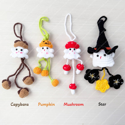 Handmade Crochet Ghost Keychain | Bag Charm | Car Decor