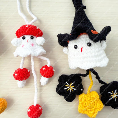 Handmade Crochet Ghost Keychain | Bag Charm | Car Decor