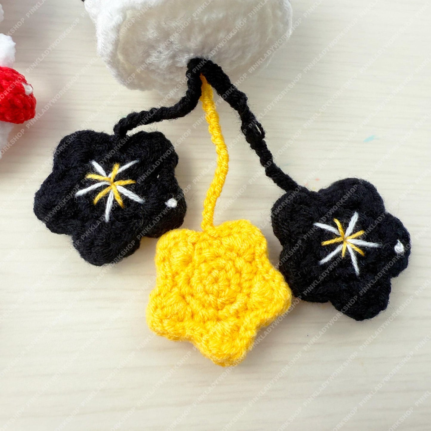 Handmade Crochet Ghost Keychain | Bag Charm | Car Decor