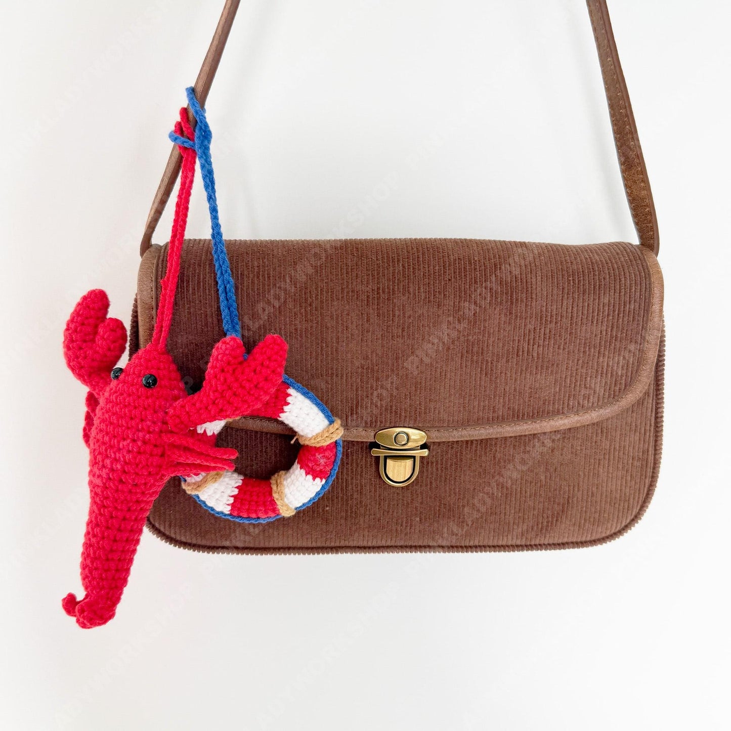 Handmade Crochet Lobster & Lifebuoy Set Keychain | Bag Charm | Car Decor