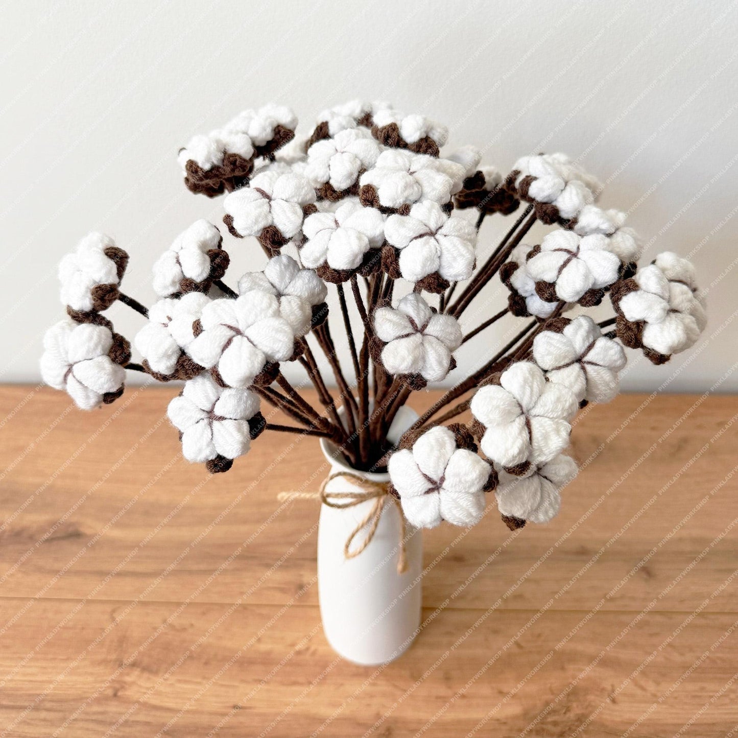 Crochet Cotton Flower Bouquet: Handmade Christmas Winter Flower Decor