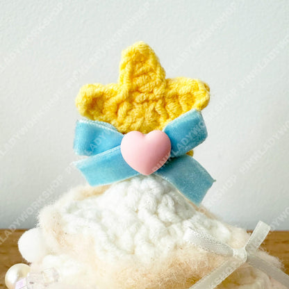 Pastel Crochet Christmas Tree Decor | Handmade Mini Xmas Tree with Star & Pearls