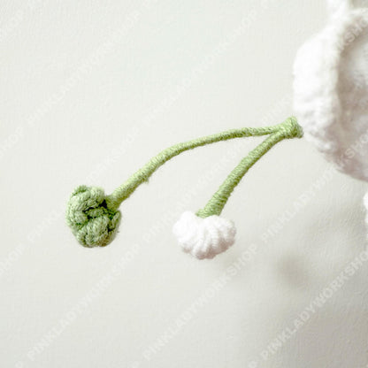Crochet White Orchid Bouquet (no vase) | Handmade Crochet Flower Stem