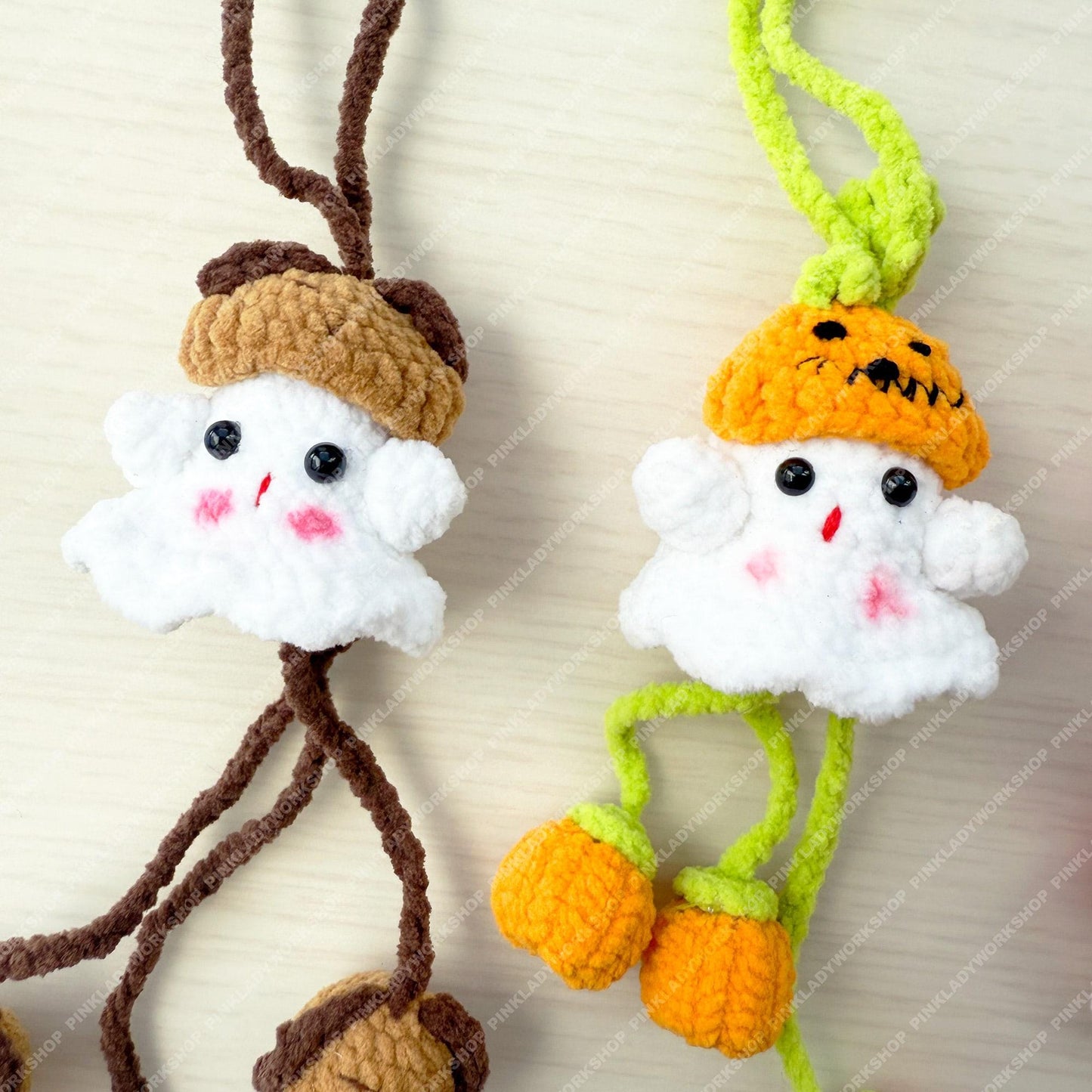Handmade Crochet Ghost Keychain | Bag Charm | Car Decor