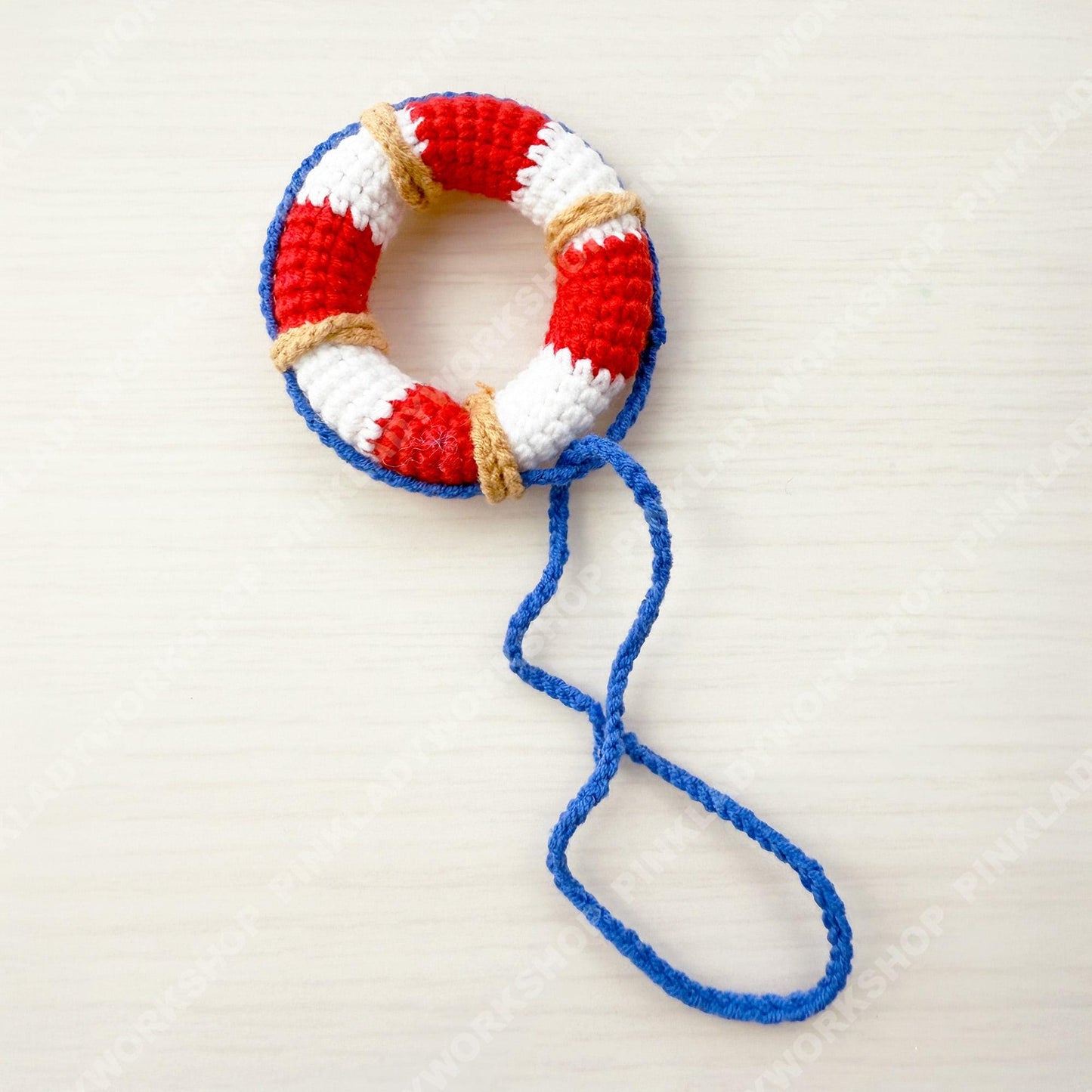 Handmade Crochet Lobster & Lifebuoy Set Keychain | Bag Charm | Car Decor