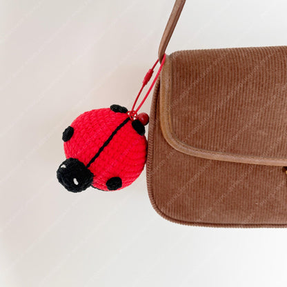 Handmade Crochet Ladybug Keychain | Bag Charm | Car Decor