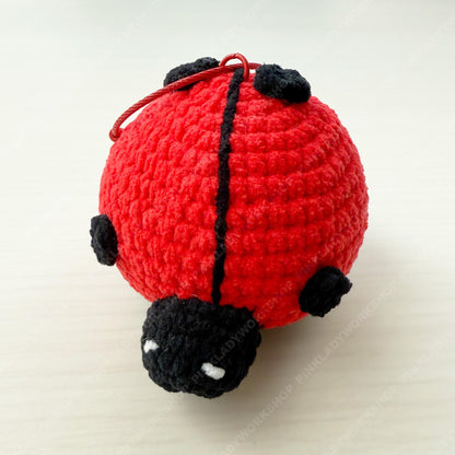 Handmade Crochet Ladybug Keychain | Bag Charm | Car Decor