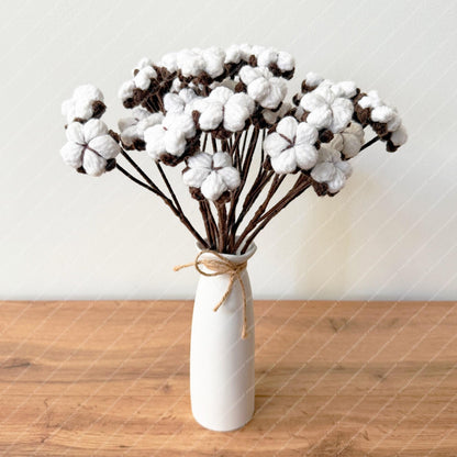 Crochet Cotton Flower Bouquet: Handmade Christmas Winter Flower Decor