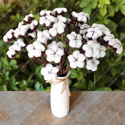 Crochet Cotton Flower Bouquet: Handmade Christmas Winter Flower Decor