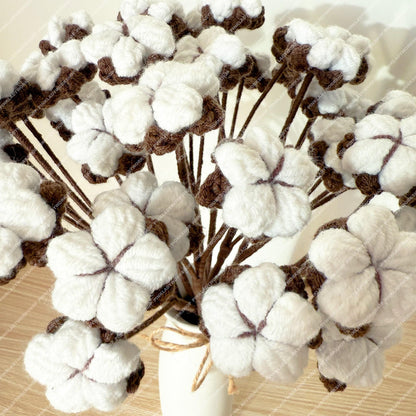 Crochet Cotton Flower Bouquet: Handmade Christmas Winter Flower Decor