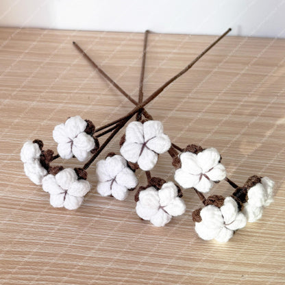 Crochet Cotton Flower Bouquet: Handmade Christmas Winter Flower Decor