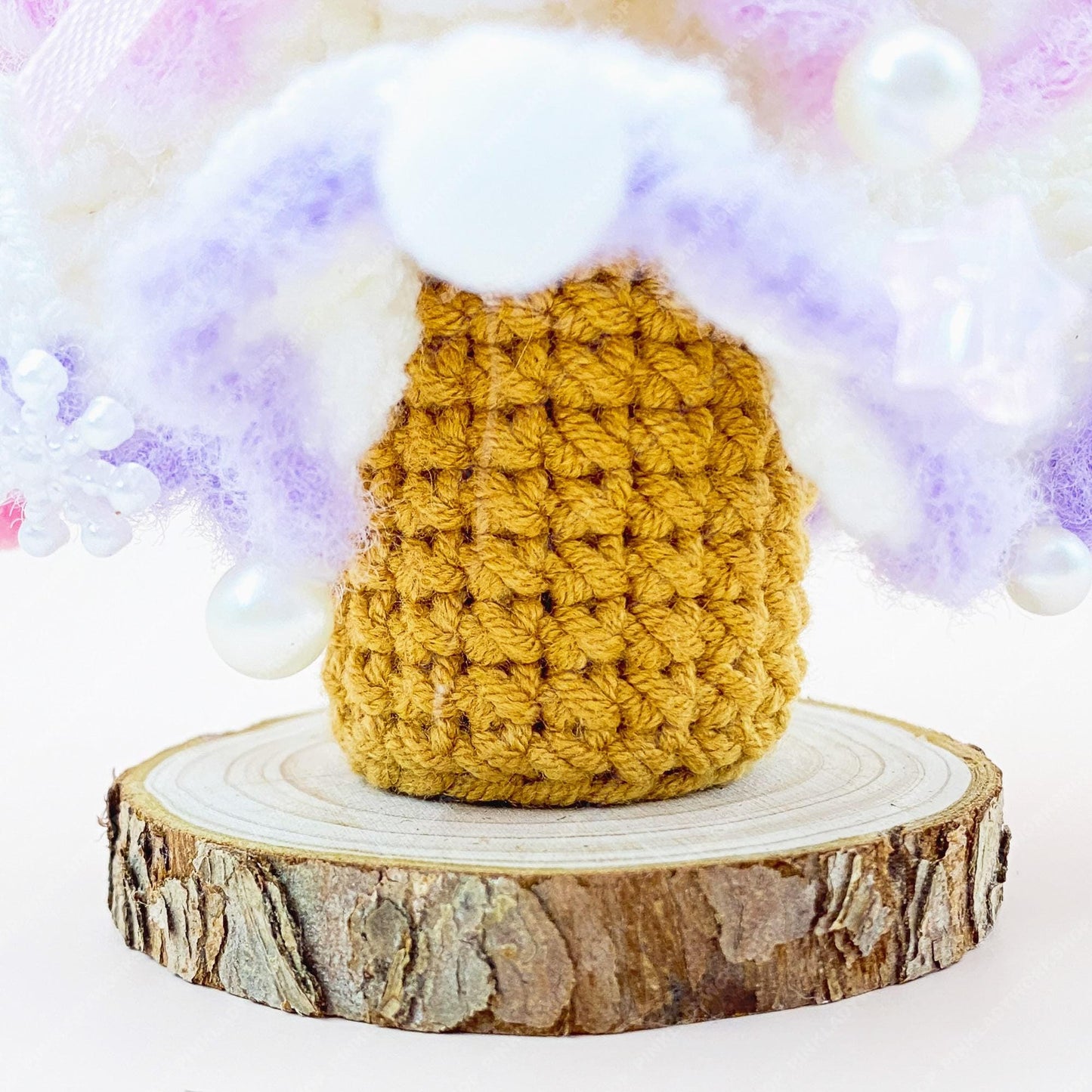 Pastel Crochet Christmas Tree Decor | Handmade Mini Xmas Tree with Star & Pearls