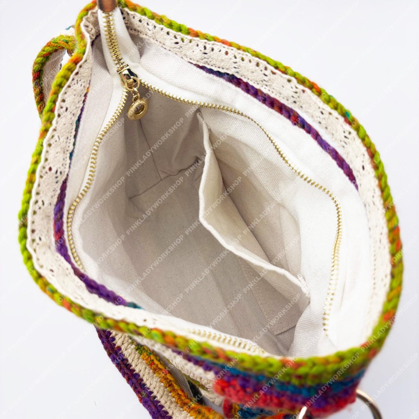 Pre-order Handmade Crochet Granny Square Bag: Colorful Heart Purse