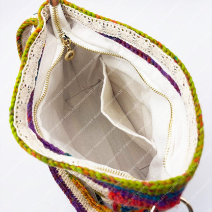 Pre-order Handmade Crochet Granny Square Bag: Colorful Heart Purse