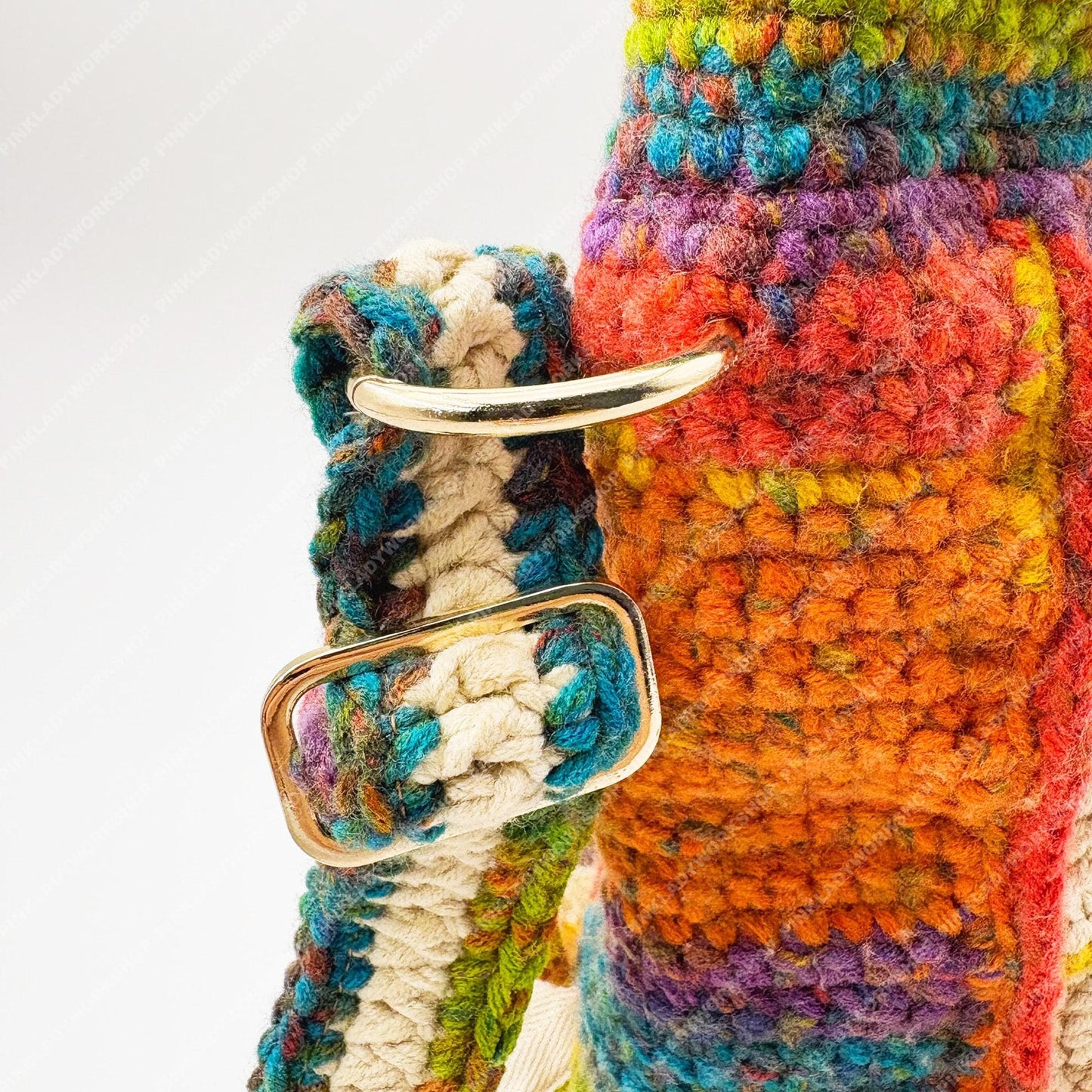 Pre-order Handmade Crochet Granny Square Bag: Colorful Heart Purse