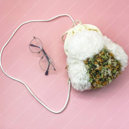 Fluffy Onigiri Bag | Crochet Seaweed, Kawaii Plush Purse