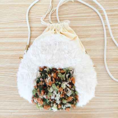 Fluffy Onigiri Bag | Crochet Seaweed, Kawaii Plush Purse