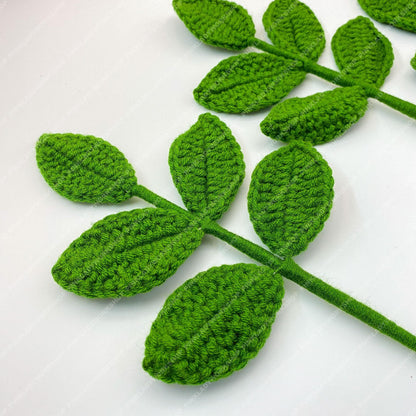 Handmade Crochet Olive Leaf Stems | Greenery Filler
