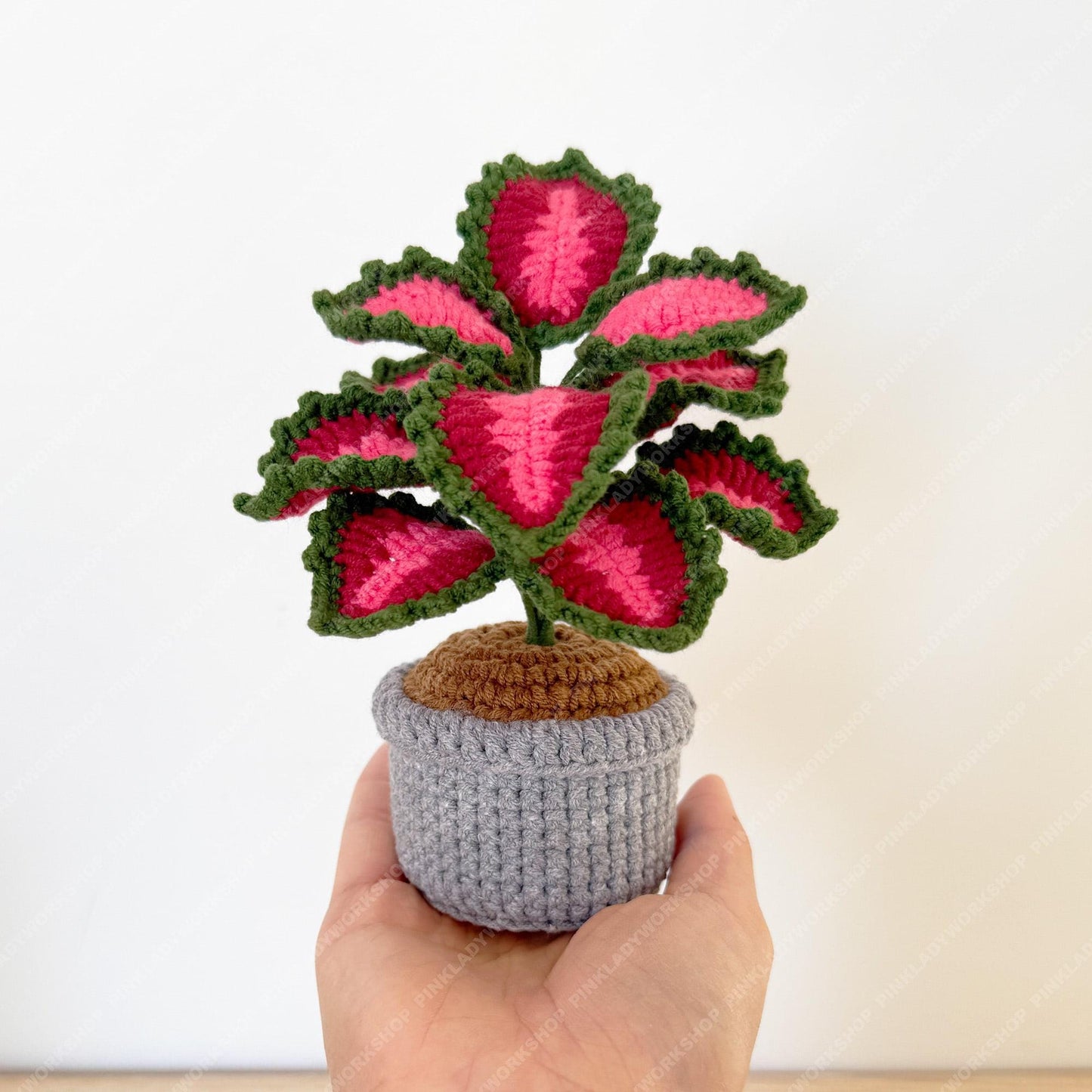 Pre-order Crochet Coleus Plant | Handmade Red & Green Fiber Art Decor