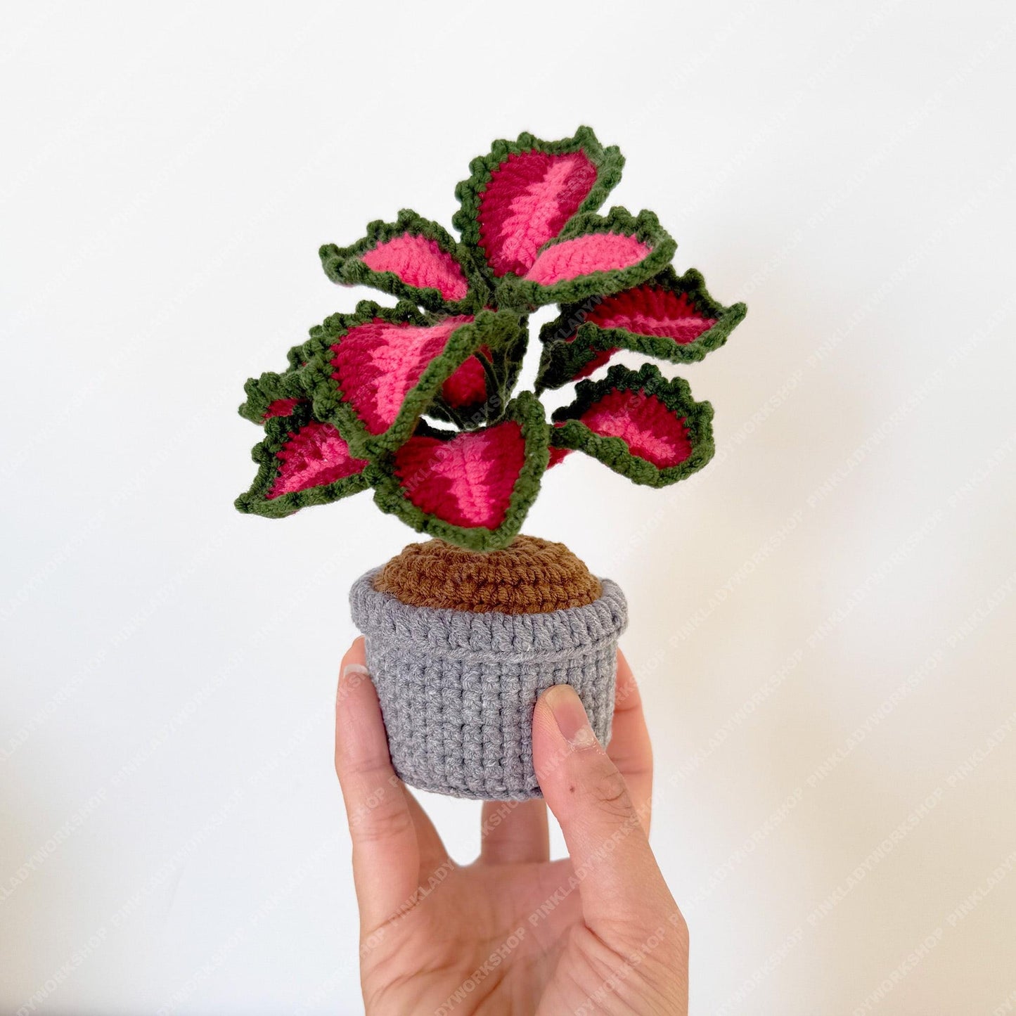 Pre-order Crochet Coleus Plant | Handmade Red & Green Fiber Art Decor