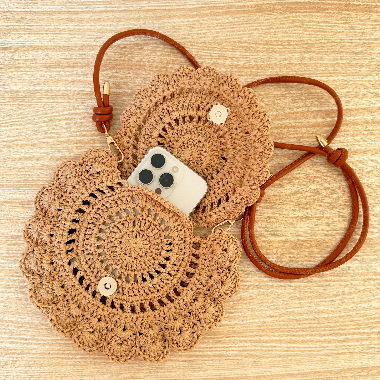 Crochet Tassel Bag | Handmade Boho Crossbody | Woven Straw Style Purse | Summer Beach Shoulder Bag