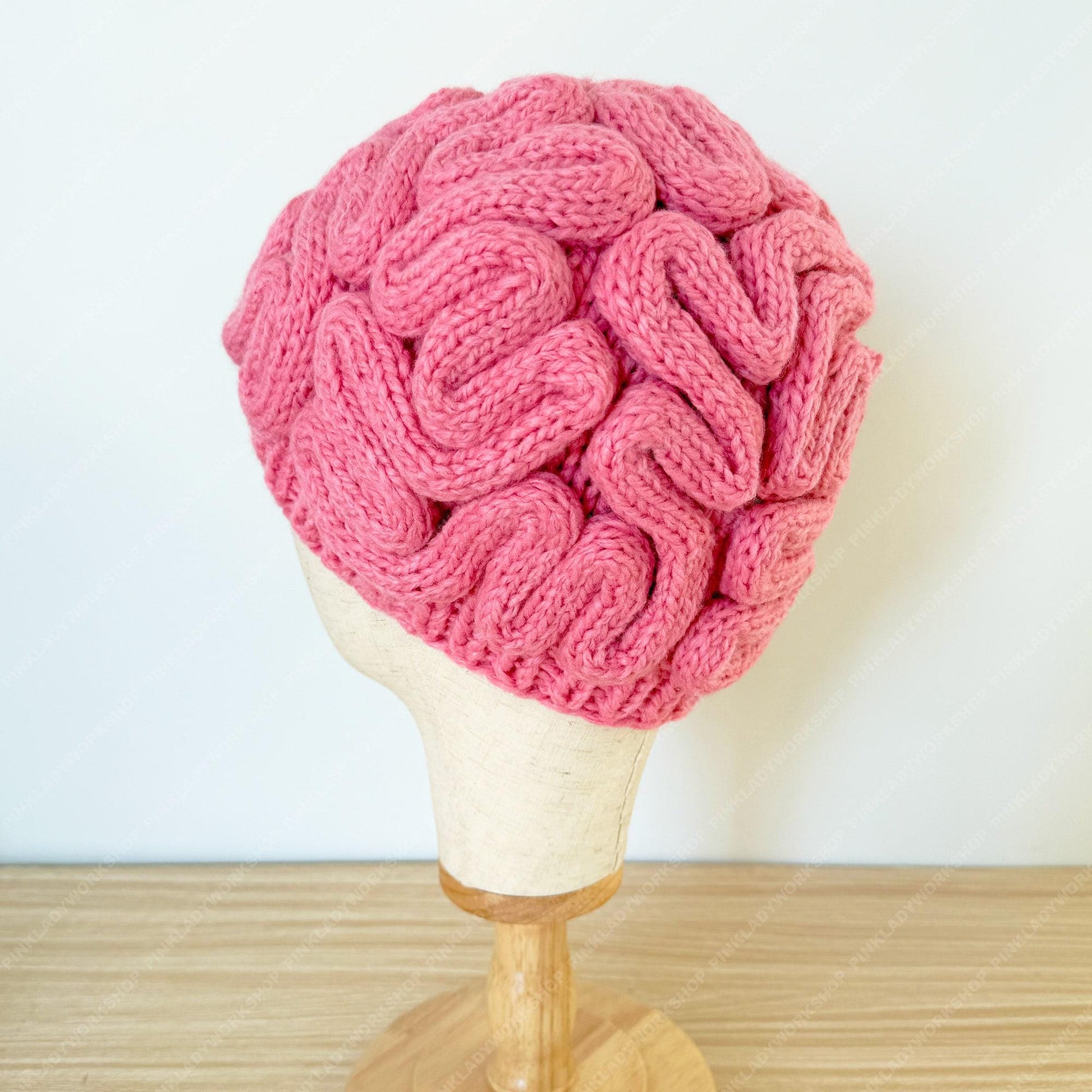 Crochet Brain Beanie | Handmade Cotton Funny Hat