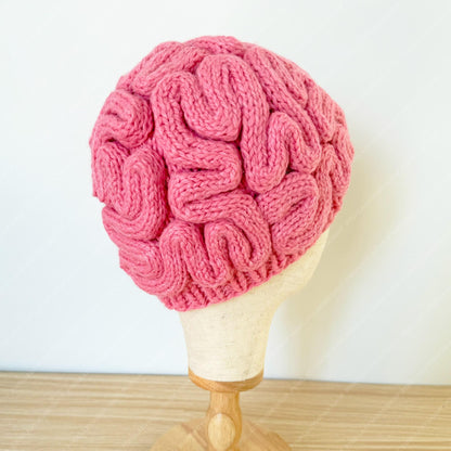 Crochet Brain Hat | Pink Brain Beanie | Funny Handmade Hat | Unique Costume Accessory
