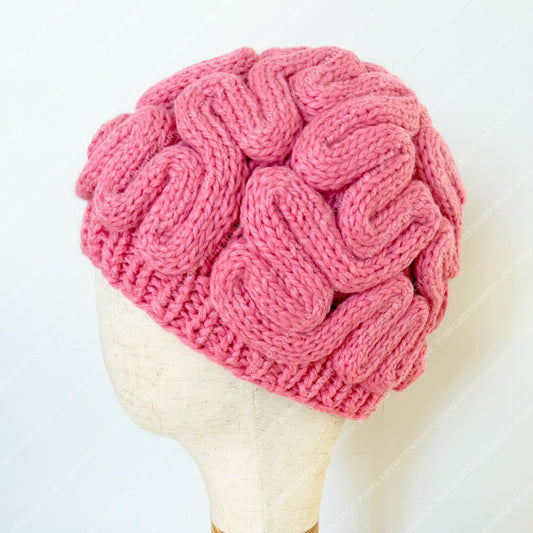 Crochet Brain Beanie | Handmade Cotton Funny Hat