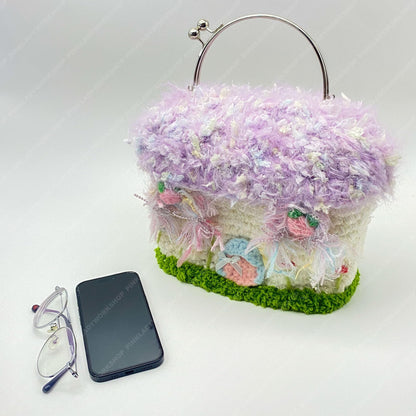 Handmade Crochet Fairy Cottage Purse | Kawaii Mushroom House Bag