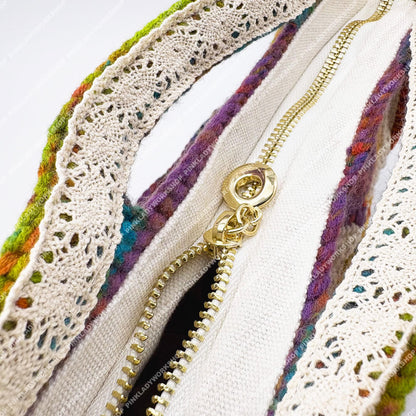 Pre-order Handmade Crochet Granny Square Bag: Colorful Heart Purse