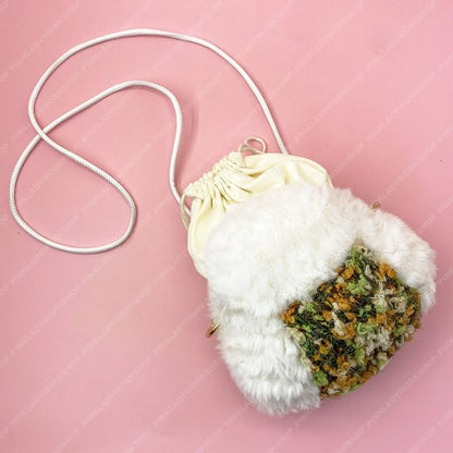 Fluffy Onigiri Bag | Crochet Seaweed, Kawaii Plush Purse