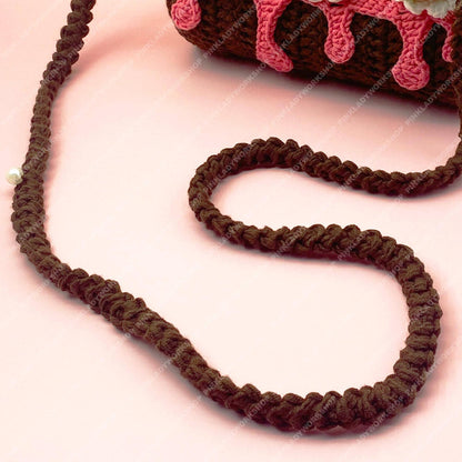 Crochet Strawberry Cake Purse | Handmade Kawaii Crossbody Bag