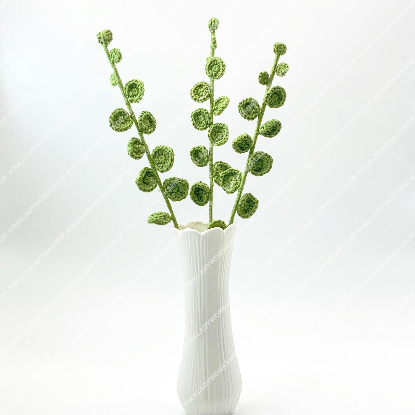 Handmade Crochet Eucalyptus Stems | Green Leaf Arrangement