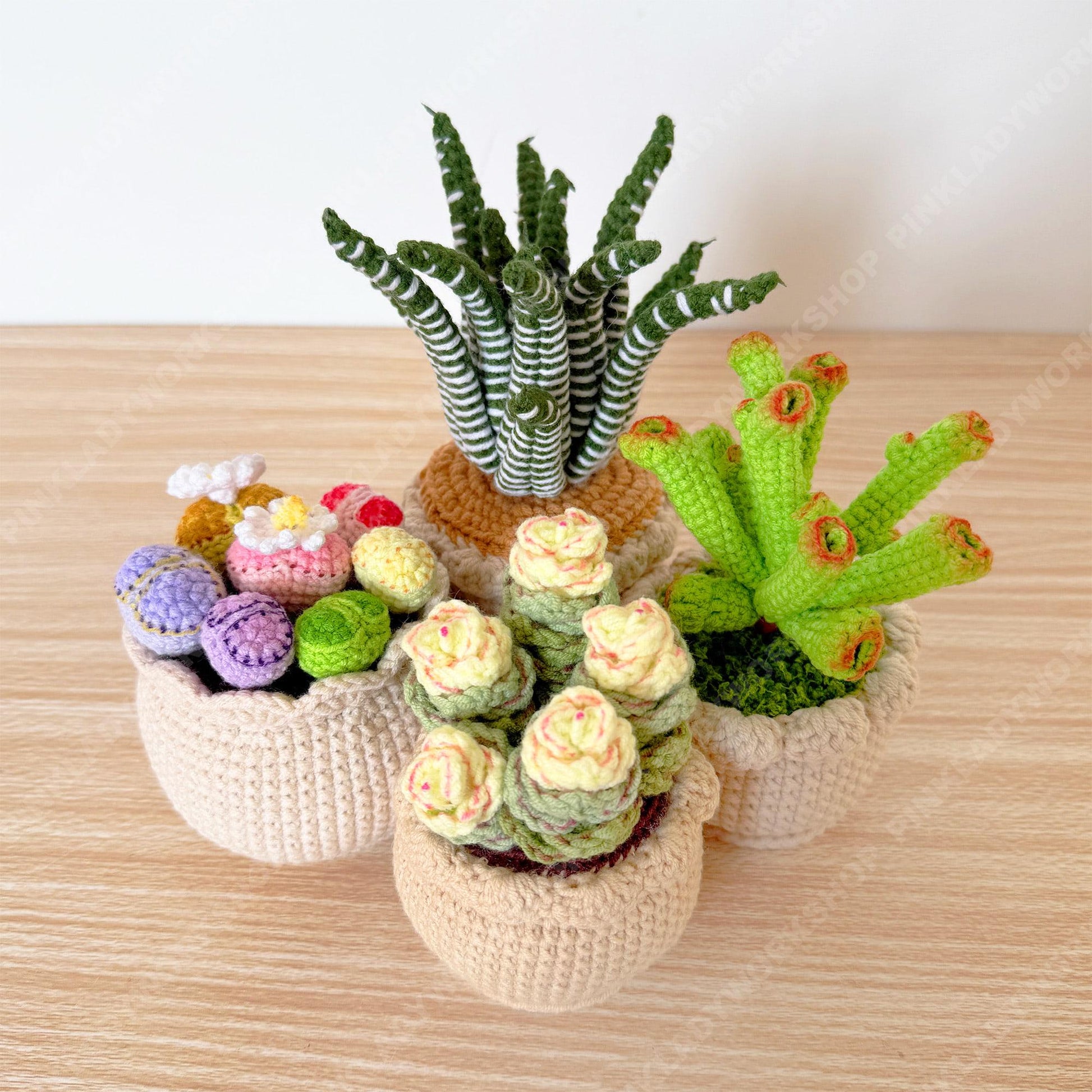 Crochet Echeveria Succulent: Handmade Yarn Faux Plant Decor