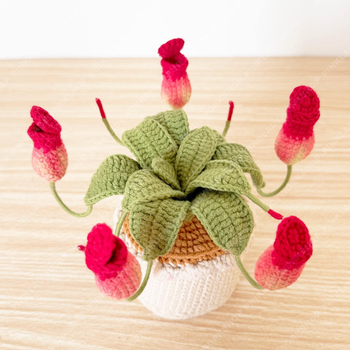 Crochet Pitcher Plant | Handmade Carnivorous Plant | Amigurumi Nepenthes | Cute Desk Plant Decor Gift