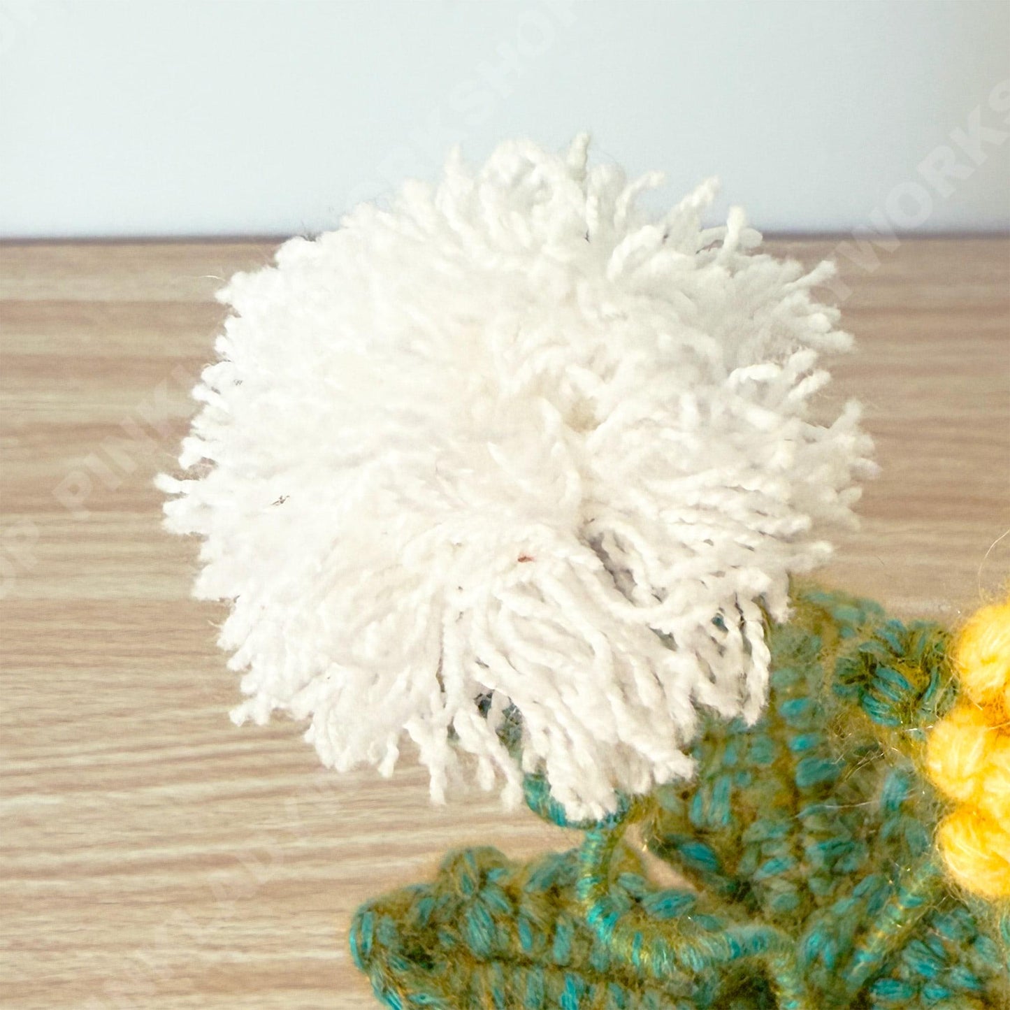 Crochet Mixed Yarn Dandelion Flower | Handmade Wish Flower Pot | Amigurumi Dandelion Decor | Cute Desk Gift