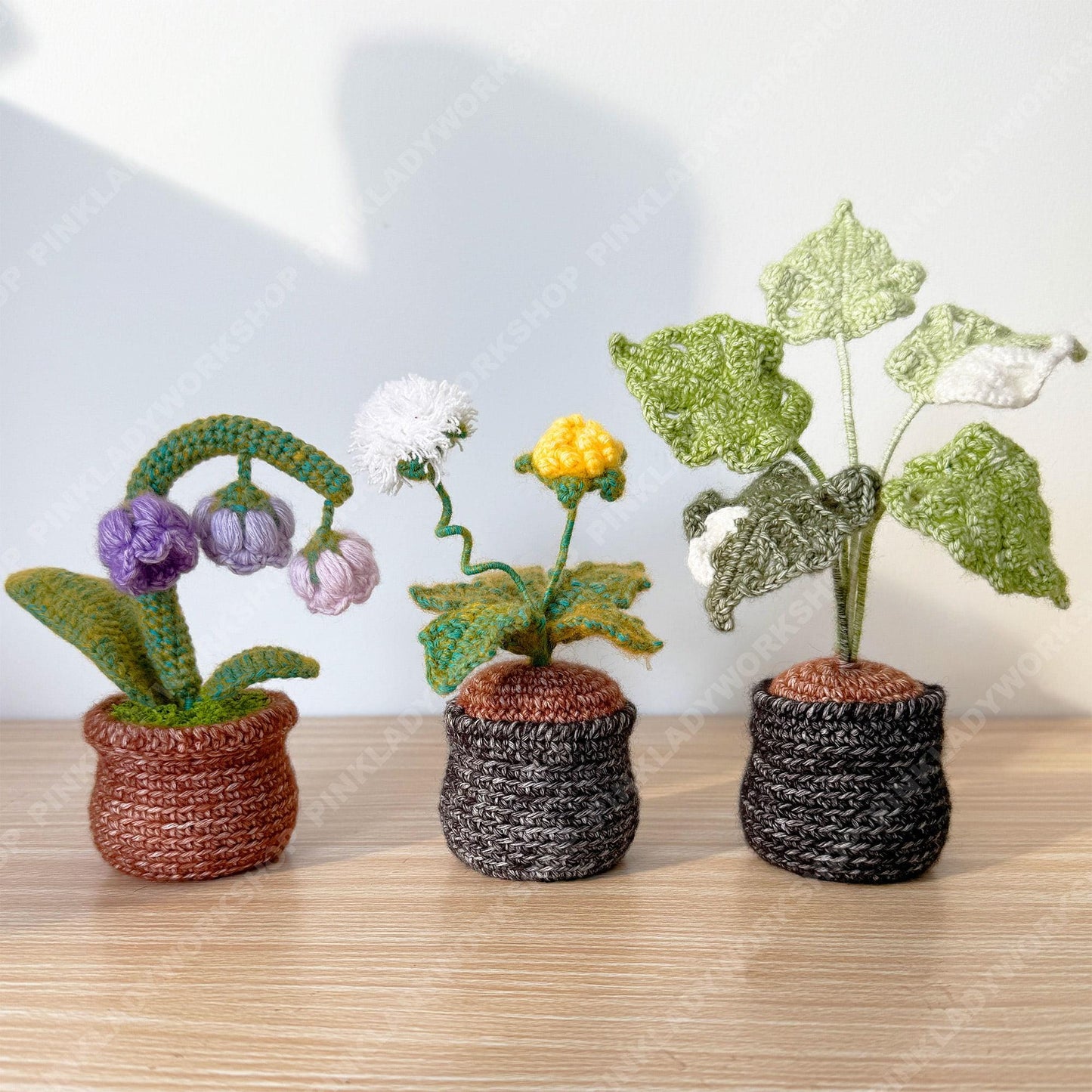 Crochet Mixed Yarn Dandelion Flower | Handmade Wish Flower Pot | Amigurumi Dandelion Decor | Cute Desk Gift