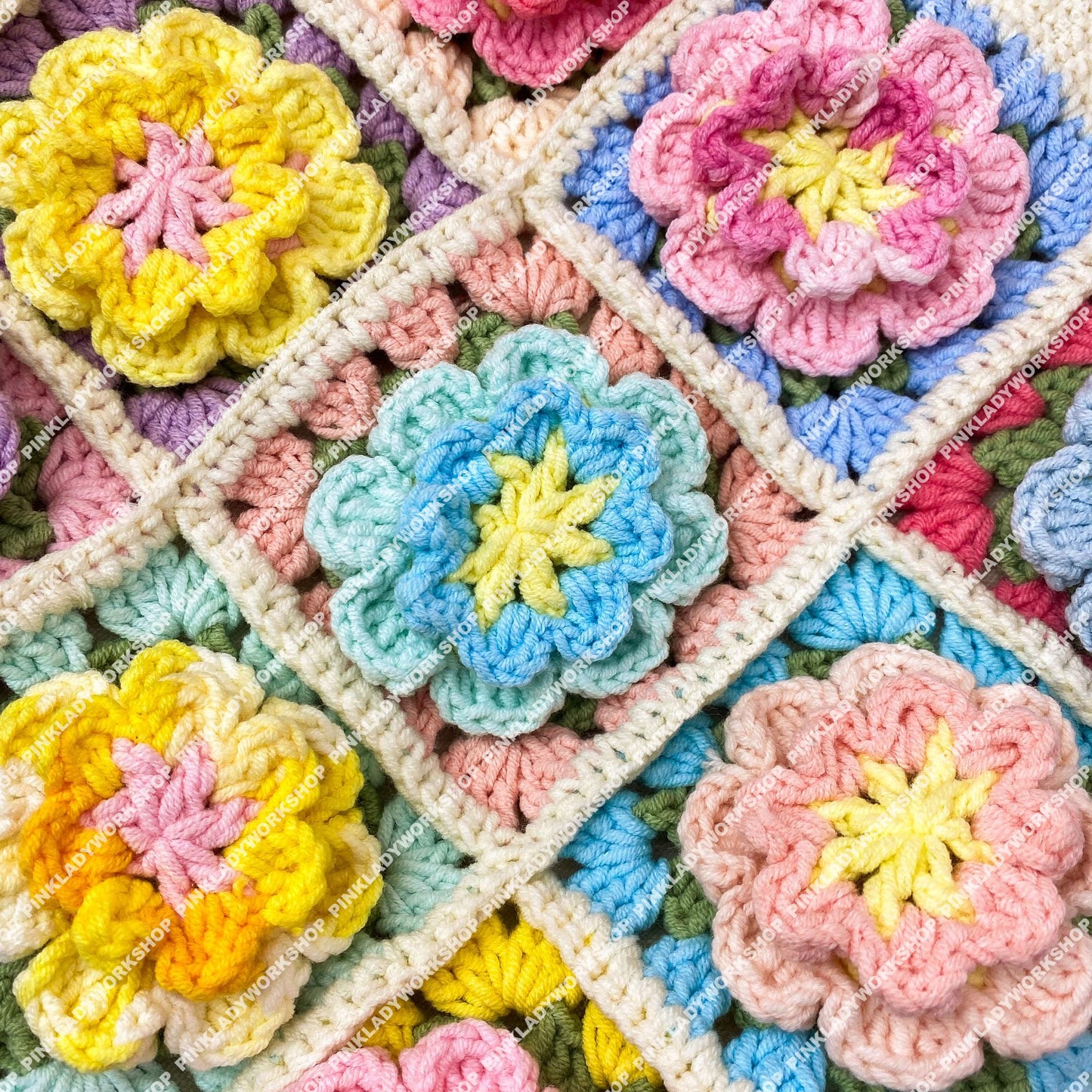 Pre-order Crochet Flower Tote Bag | Granny Square Boho Purse | Handmade Colorful Floral Bag | Retro Crochet Shoulder Bag