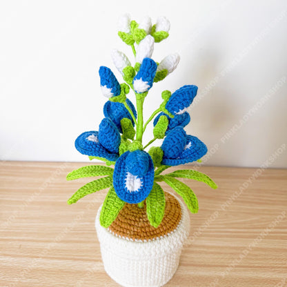 Pre-order Crochet Bluebonnet Flower | Handmade Texas State Flower | Amigurumi Floral Decor | Cute Desk Gift