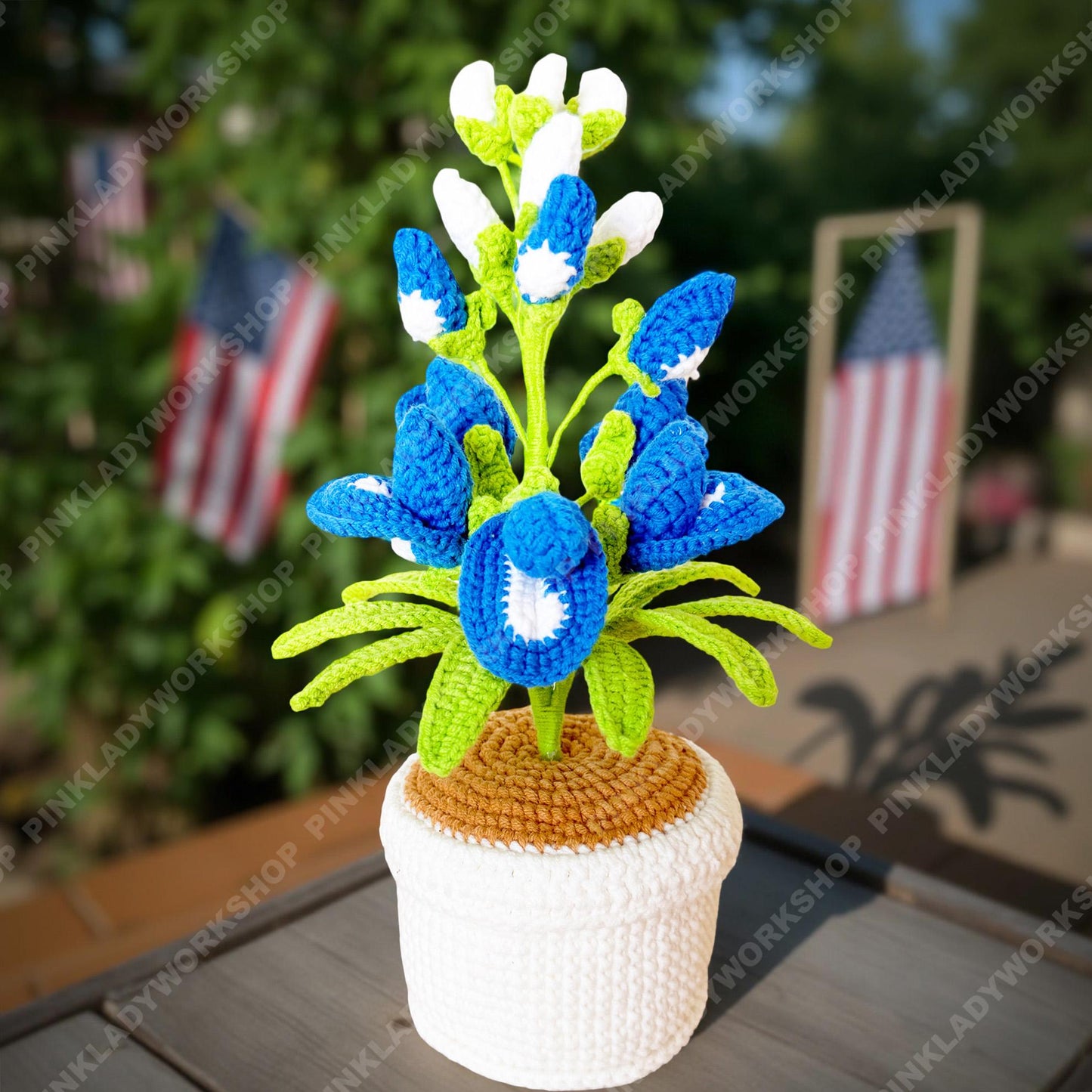 Pre-order Crochet Bluebonnet Flower | Handmade Texas State Flower | Amigurumi Floral Decor | Cute Desk Gift