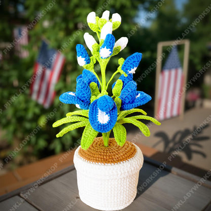 Pre-order Crochet Bluebonnet Flower | Handmade Texas State Flower | Amigurumi Floral Decor | Cute Desk Gift