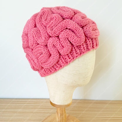 Crochet Brain Hat | Pink Brain Beanie | Funny Handmade Hat | Unique Costume Accessory