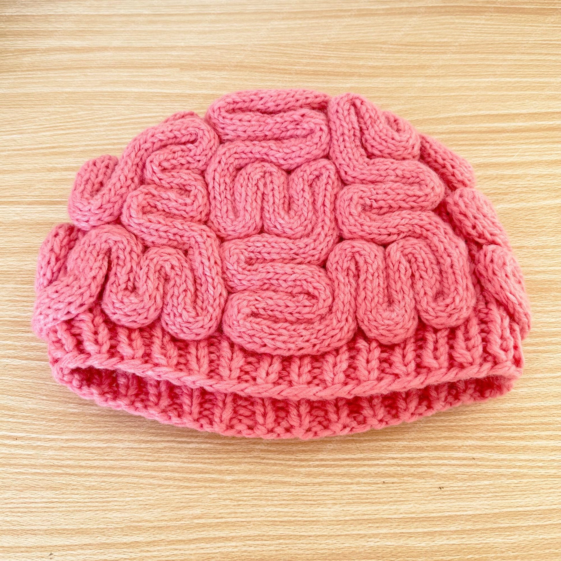 Crochet Brain Beanie | Handmade Cotton Funny Hat
