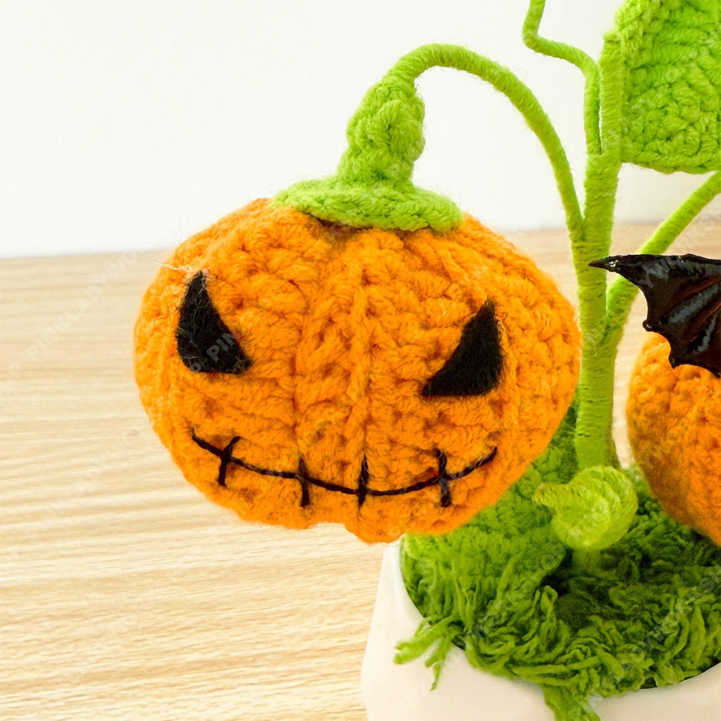 Crochet Halloween Pumpkin Nightlight | Spooky Cute Night Light | Handmade Amigurumi Pumpkin Lamp | Halloween Home Decor