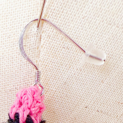 Colorful Crochet Snake Earrings | Bendable Poseable Dangle Earring | Handmade Statement Jewelry | Fun Art Earring