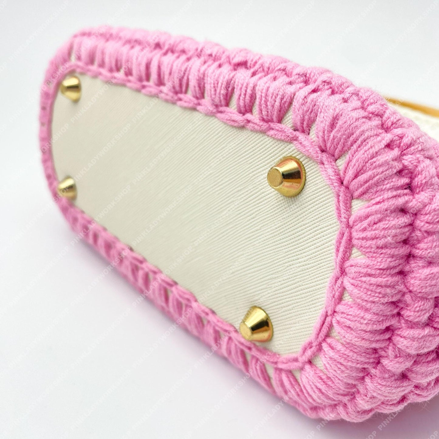 Handmade Crochet Tulip Purse | Pink Ombre Bag, Wooden Handle